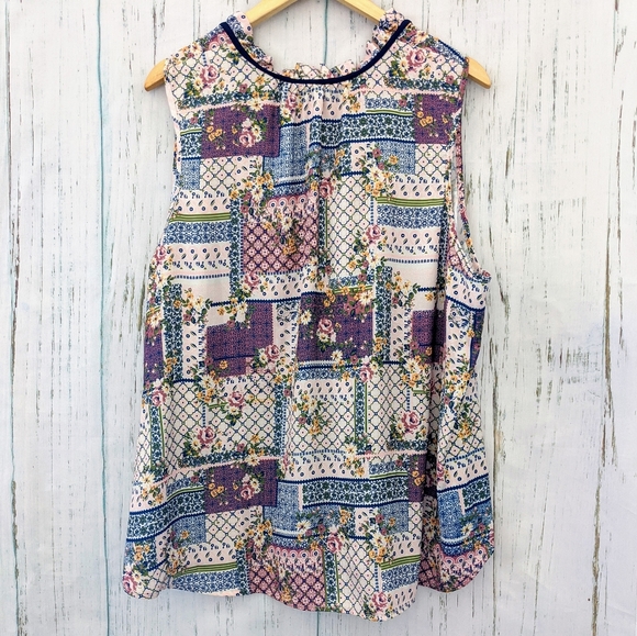 3/$20 Modcloth Plus Size Faux Patchwork Boho Top - Picture 8 of 8